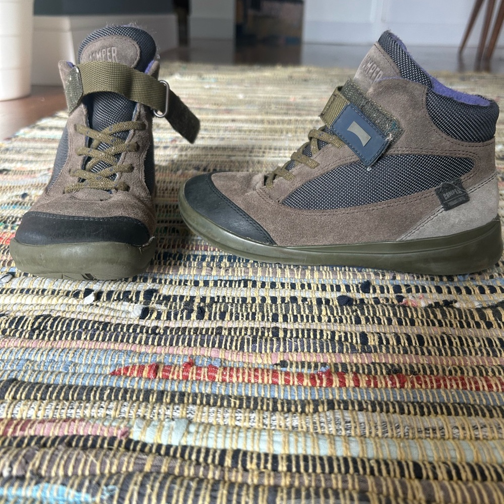 Camper Kids Brown and Olive Sneakers